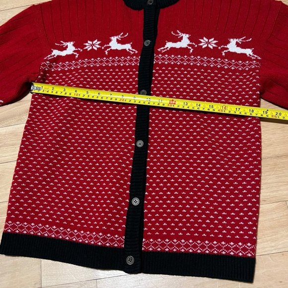 Vintage Great Lakes holiday red knit cardigan - Picture 8 of 9